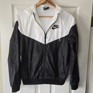 Nike Black and White Windbreaker Jacket